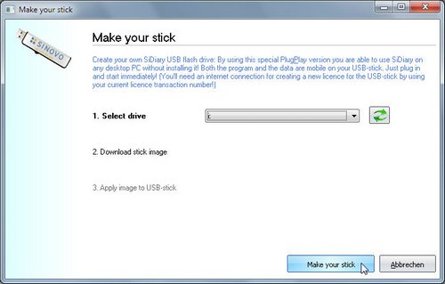 SiDiary on USB-Stick