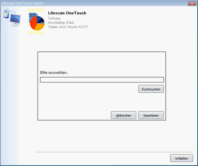 Daten�bernahme von Lifescan OneTouch ins Diabetes-Tagebuch